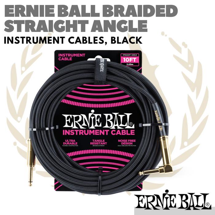 ERNIE BALL BRAIDED Straight Angle Instrument Cable | Kabel Jack Gitar