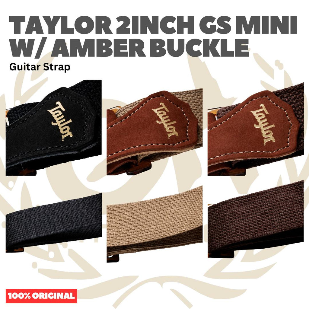 Taylor 2Inch GS Mini Guitar Strap w/Amber Buckle - Strap Gitar