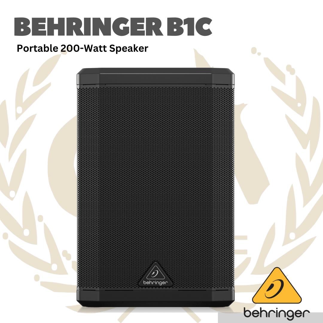 Behringer B1C All-in-One Portable 200-Watt Speaker with Battery Operation, Bluetooth Audio Streaming and Reverb