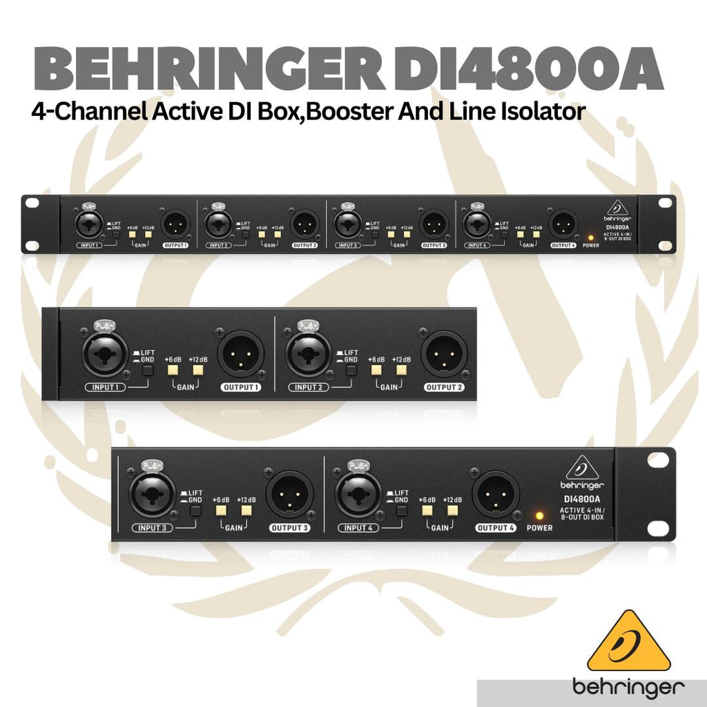 Behringer DI4800A Professional 4 Channel Active DI-Box - Direct Box Instrument