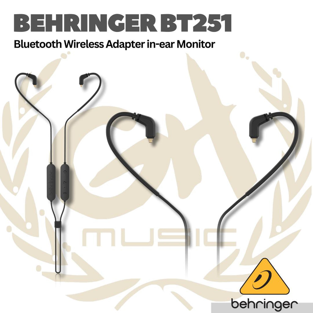 Behringer BT251 Bluetooth Wireless Adapter for In-Ear Monitors with MMCX Connectors