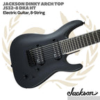 Jackson JS Series Dinky Arch Top JS32-8 DKA HT Electric Guitar, Amaranth FB, Satin Black - Gitar Listrik 8-String