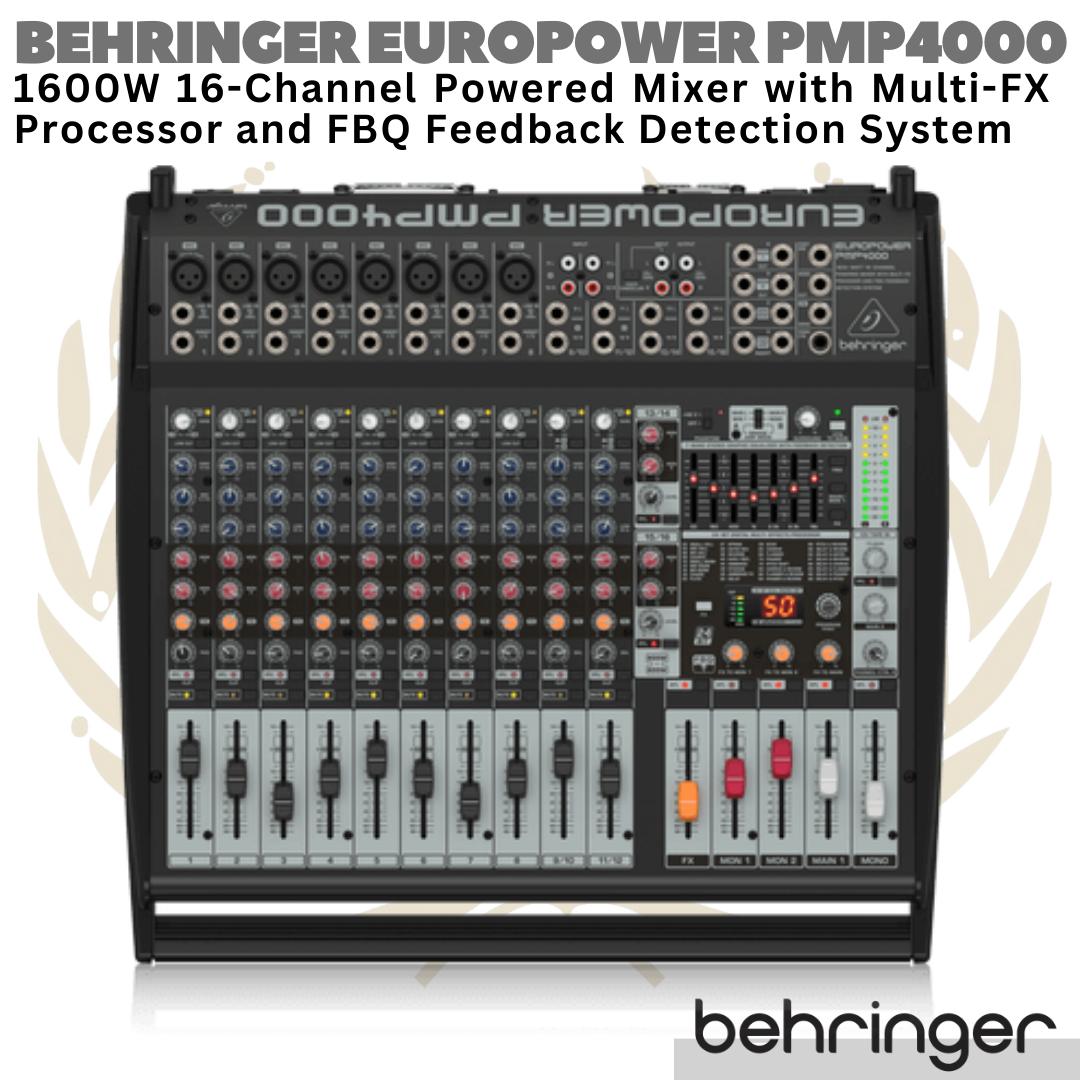 BEHRINGER EUROPOWER PMP4000 16 channel 1600W Powered Audio Mixer