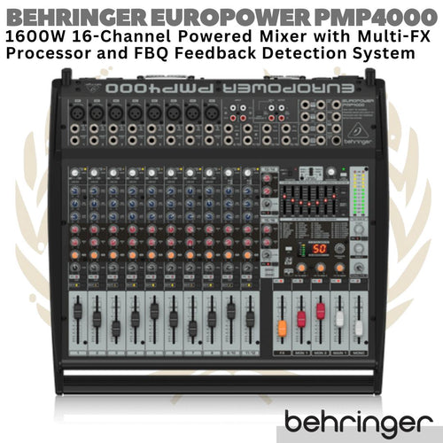 BEHRINGER EUROPOWER PMP4000 16 channel 1600W Powered Audio Mixer