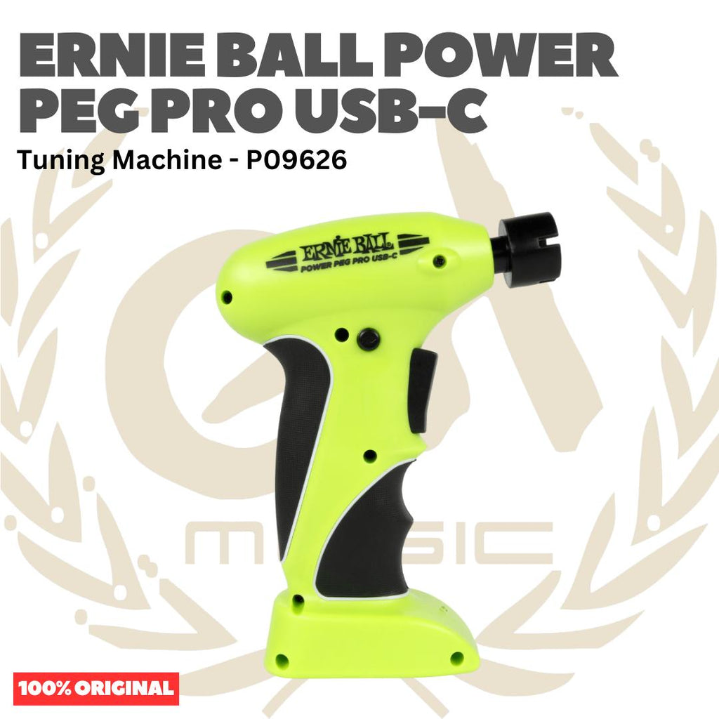 Ernie Ball P09626 Power Peg Pro USB-C Rechargeable String Winder Tuning Machine - Mesin Pemutar Senar 9626 Original Asli