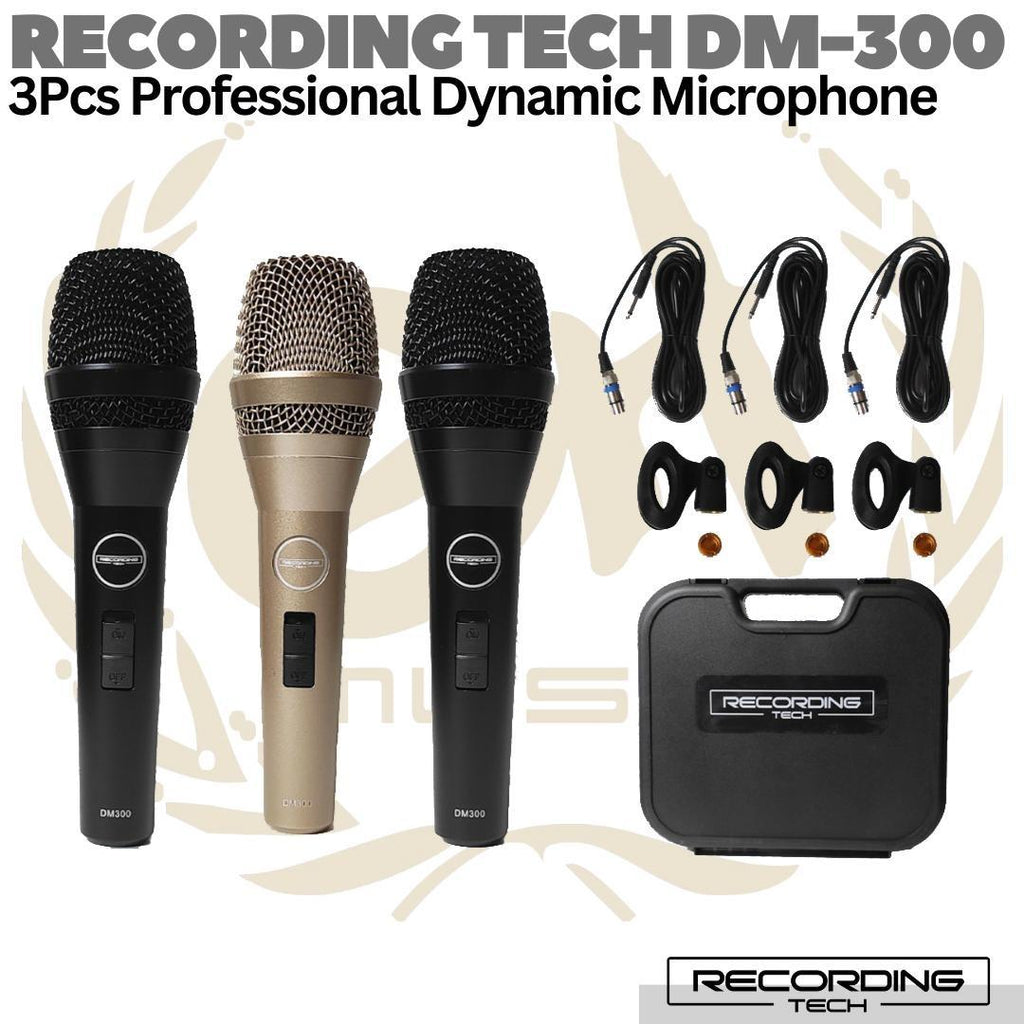 RECORDING TECH DM300 3pcs Dynamic Vocal Microphone | Mic Karaoke Vokal