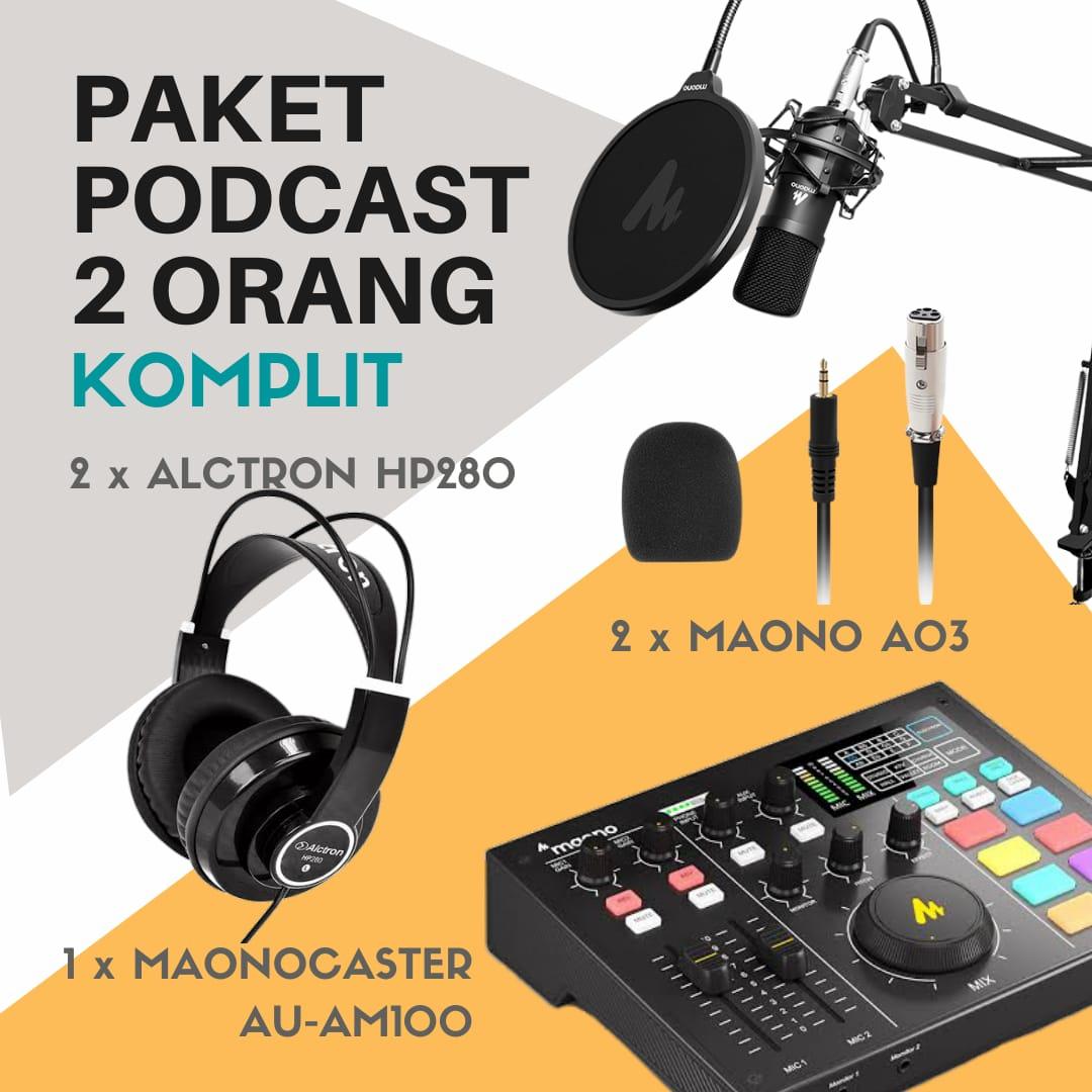 PAKET PODCAST 2 ORANG KOMPLIT MAONO AM100, A03T PLUS HEADPHONE