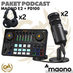 PAKET PODCAST 2 ORANG MAONO E2 + PD100 | SOUND CARD COVER LIVE STREAMING GAMING