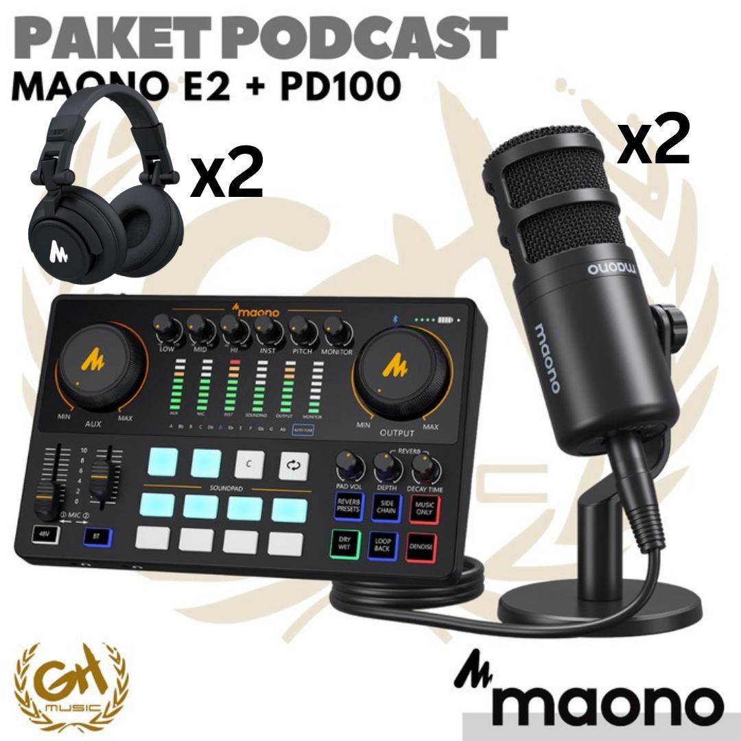 PAKET PODCAST 2 ORANG MAONO E2 + PD100 | SOUND CARD COVER LIVE STREAMING GAMING