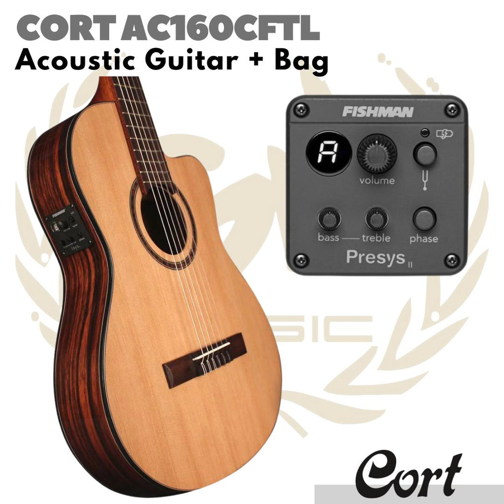 CORT AC160CFTL Acoustic Electric Nylon Guitar | Gitar Akustik Elektrik