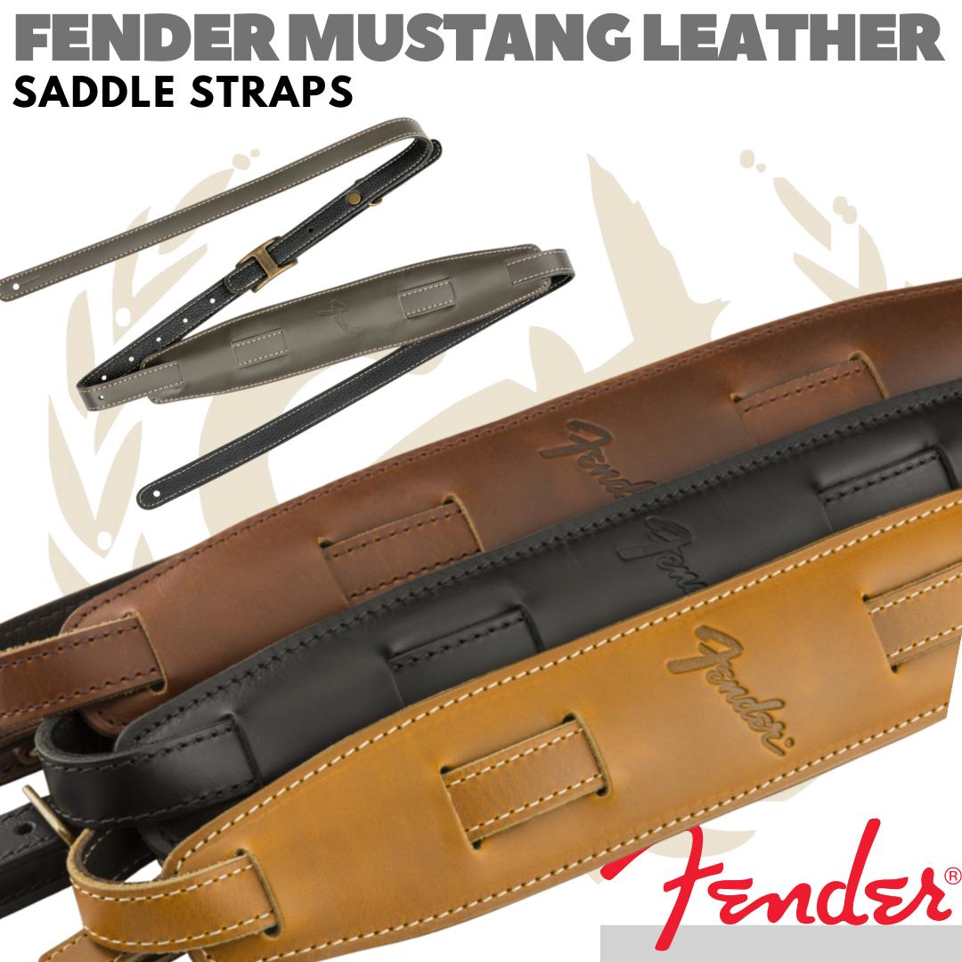 FENDER Mustang Leather Saddle Guitar Strap | Tali Gitar - STANDART