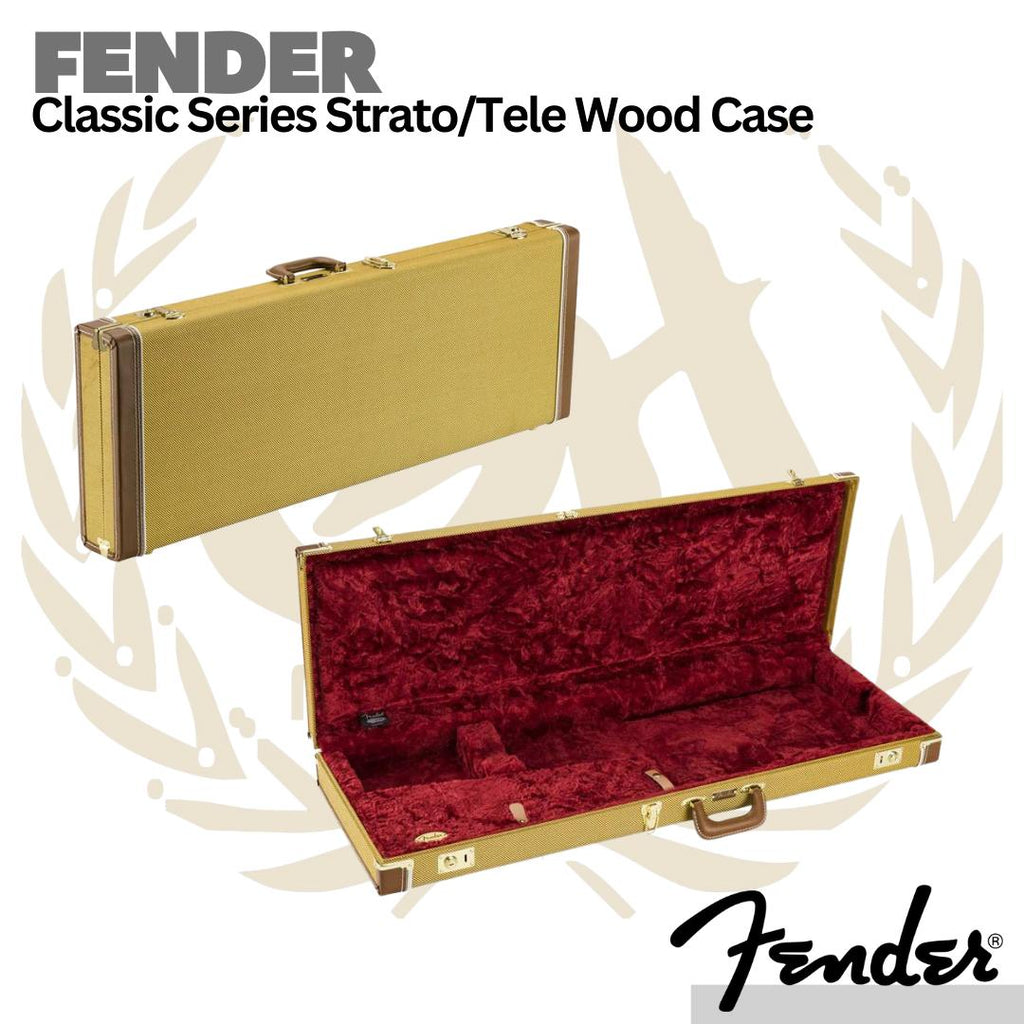 Fender Classic Series Stratocaster/Telecaster Guitar Wood Case - Tweed