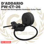 D'addario PW-CT-26 Nexxus 360 Rechargeable Headstock Guitar Tuner - Tuner Gitar Bass Original Asli