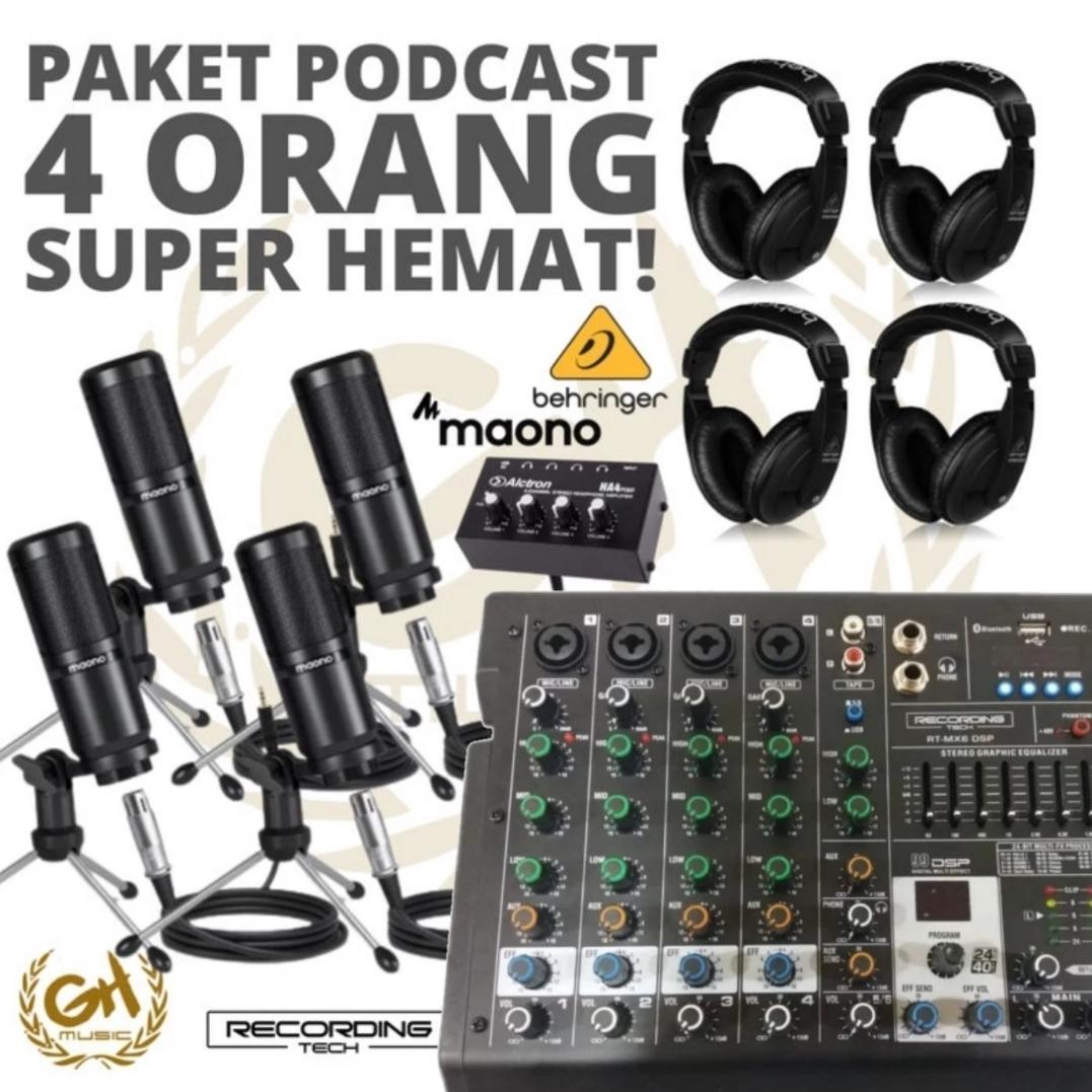 PAKET PODCAST 4 ORANG MURAH BERKUALITAS PM360 + RT MX6DSP