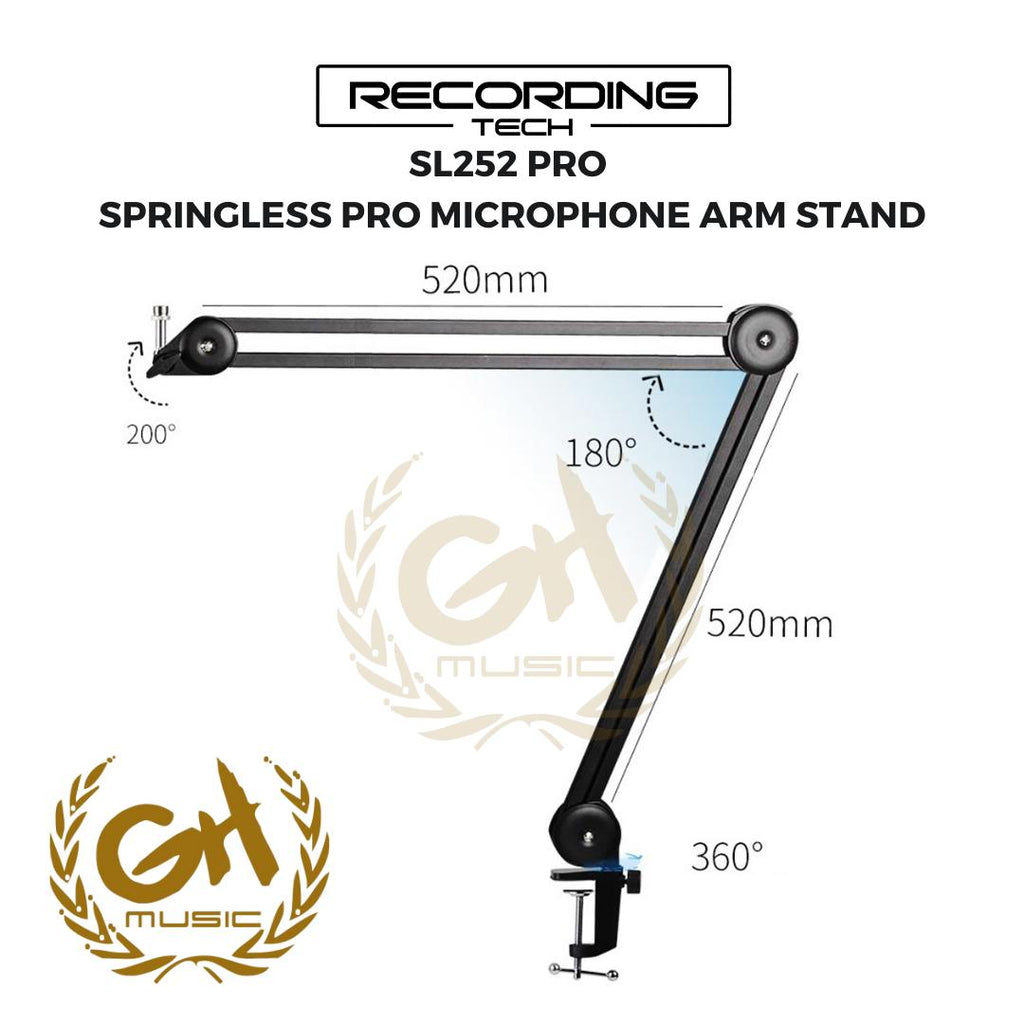 SPRINGLESS PRO MICROPHONE ARM STAND BROADCAST PODCAST RECORDING ZOOM