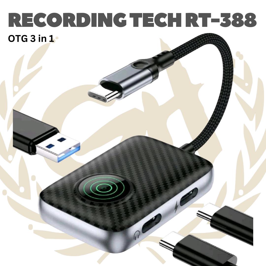 Recording Tech RT-388 3 in 1 OTG Type C Android to USB3.0 Type C With Charging 60W - RT388 3in1 USB-C HUB RT 388