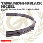 TAMA MDH14S 14inch Die-Cast Hoop (Snare Side), 8 & 10 Holes, Black Nickel - Ring Snare Drum Original Asli