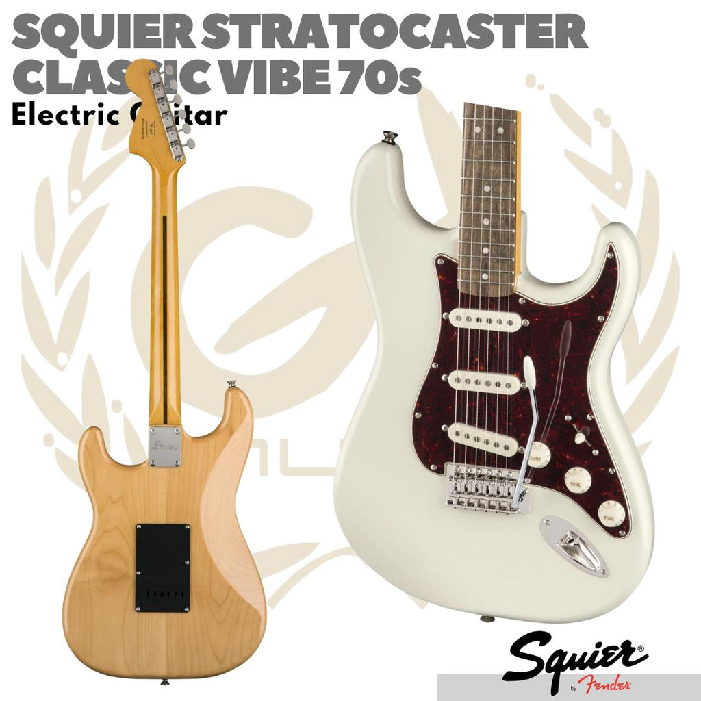 Squier Classic Vibe 70s Stratocaster Electric Guitar, Laurel FB - Gitar Listrik Elektrik