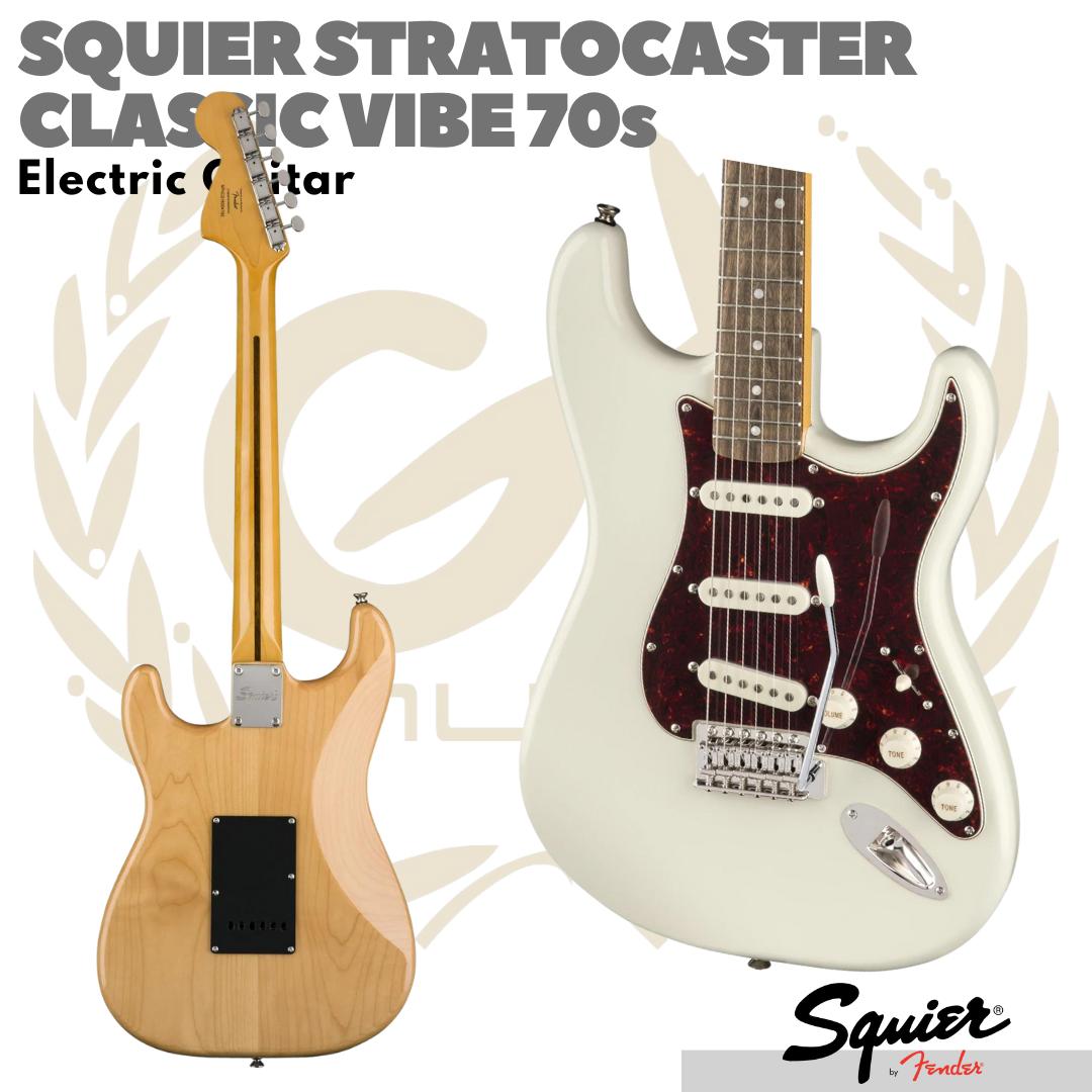 Squier Classic Vibe 70s Stratocaster Electric Guitar, Laurel FB - Gitar Listrik Elektrik