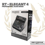 Recording Tech Elegant-4 Professional Audio Mixer | RT-Elegant4 4 Channel Mixer Podcast Karaoke