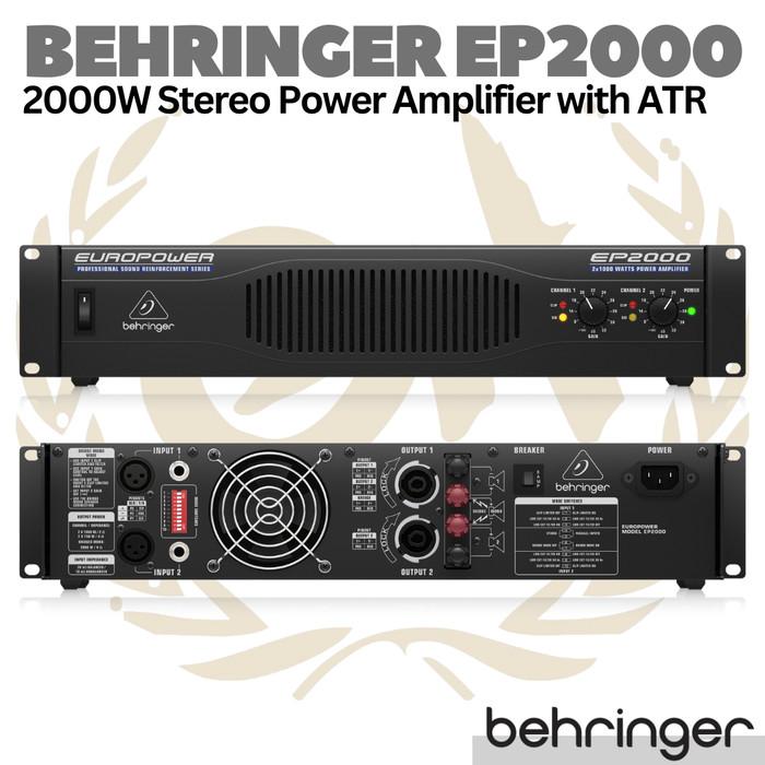 BEHRINGER EUROPOWER EP2000 2000W Stereo Power Amplifier with ATR