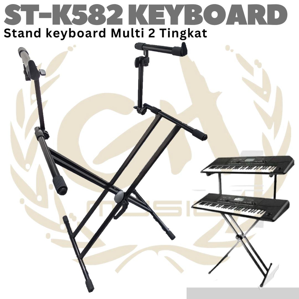 STAND KEYBOARD DOUBLE 2 DUAL MULTI | Susun Tingkat Tumpuk Piano K582
