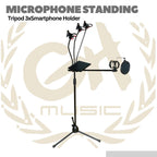 Microphone Standing Holder Tripod 3xSmartphone Holder - NB-04P