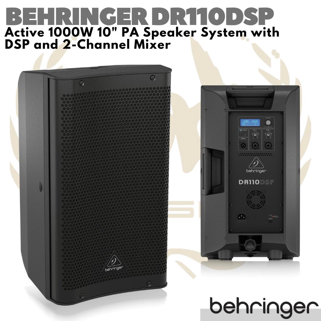BEHRINGER DR110DSP Active 1000W 10" PA Speaker System with DSP + Mixer