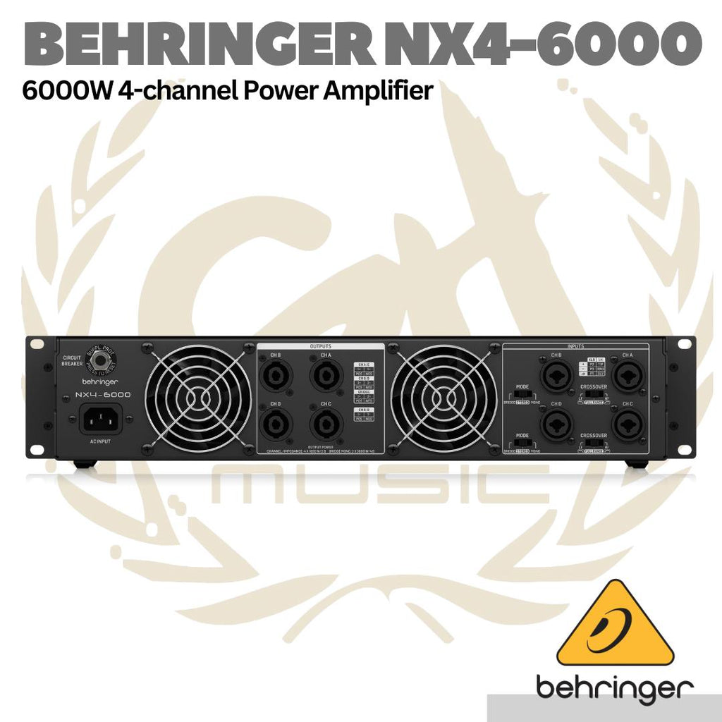 Behringer NX4-6000 6000W 4-channel Power Amplifier Mixer Class D