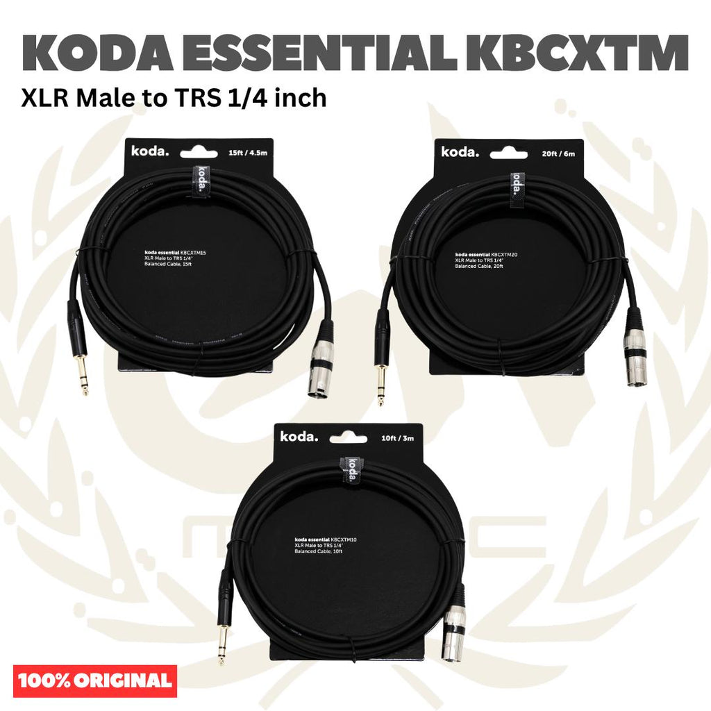 Koda Essential KBCXTM XLR Male to TRS 1/4 inch Balanced Cable - Kabel TRS XLR