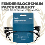 Fender Blockchain 4inch Patch Cable Kit, Right Angle to Right Angle, 3-Pack - Kabel Jumper Efek