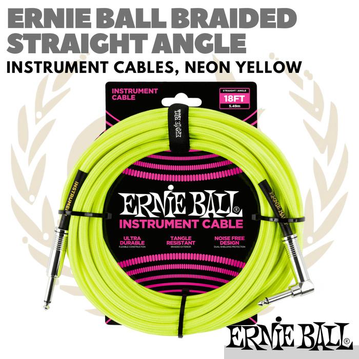 ERNIE BALL BRAIDED Straight Angle Instrument Cable | Kabel Jack Gitar