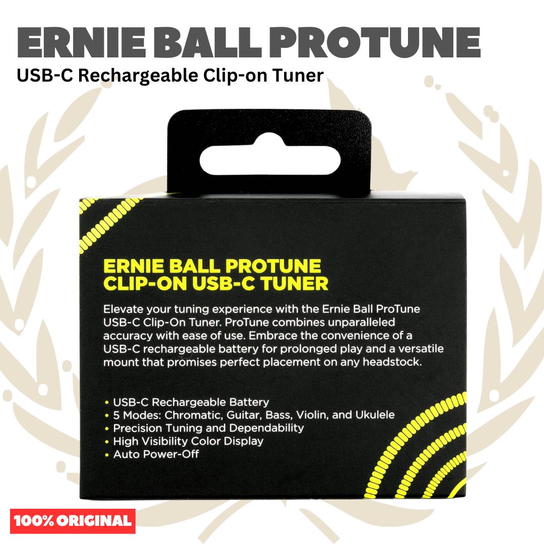 Ernie Ball P09627 ProTune USB-C Rechargeable Clip-on Tuner - Tuner Gitar Bass