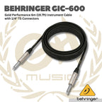 Behringer GIC 1/4 inch TS Male Instrument Cable - Jek Kabel Instrument