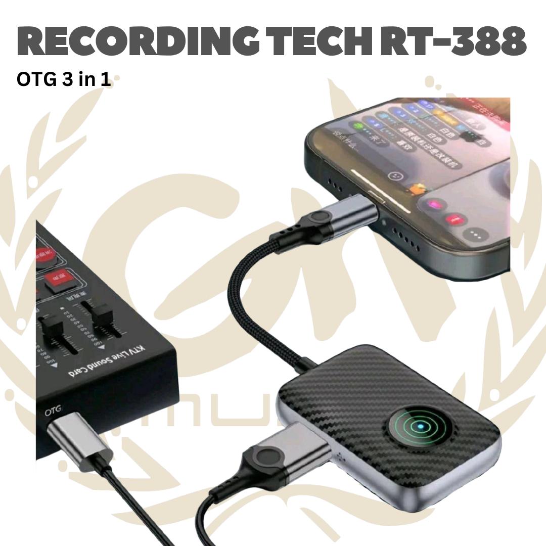 Recording Tech RT-388 3 in 1 OTG Type C Android to USB3.0 Type C With Charging 60W - RT388 3in1 USB-C HUB RT 388