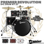 PREMIER REVOLUTION 5 Pcs Drum Set 22" | Free Cymbal, Splash, Kursi
