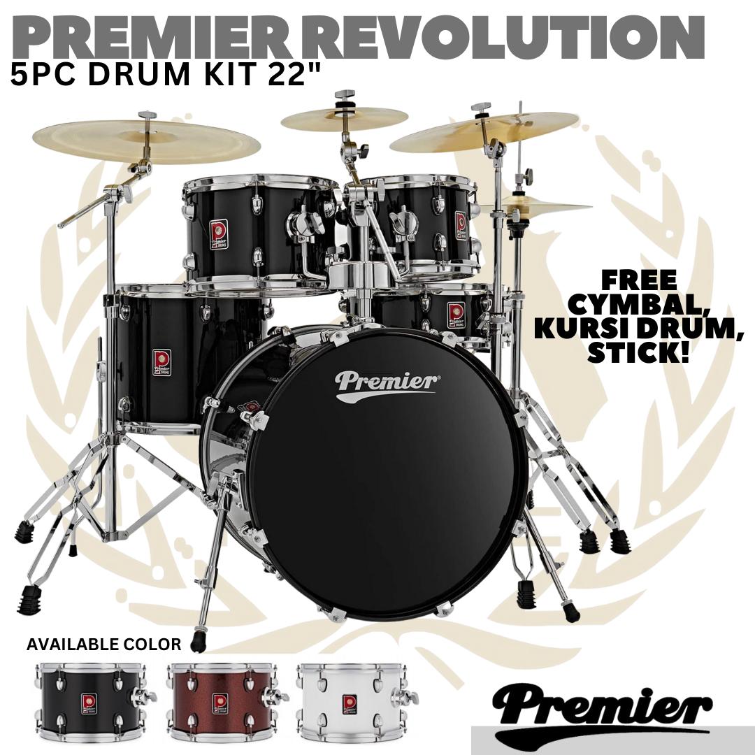 PREMIER REVOLUTION 5 Pcs Drum Set 22" | Free Cymbal, Splash, Kursi