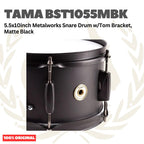 TAMA BST1055MBK 5.5x10inch Metalworks Snare Drum w/Tom Bracket, Matte Black - Senar Drum