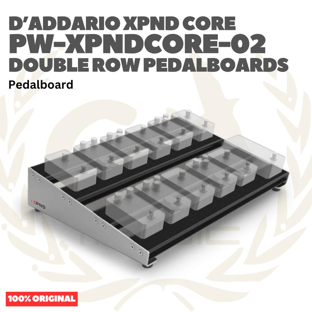 D'Addario PW-XPNDCORE-02 XPND Core Double Row Pedalboard - Pedal Board for Guitar Bass Effects