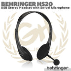 BEHRINGER HS20 Stereo USB Headset With Microphone | Headphone