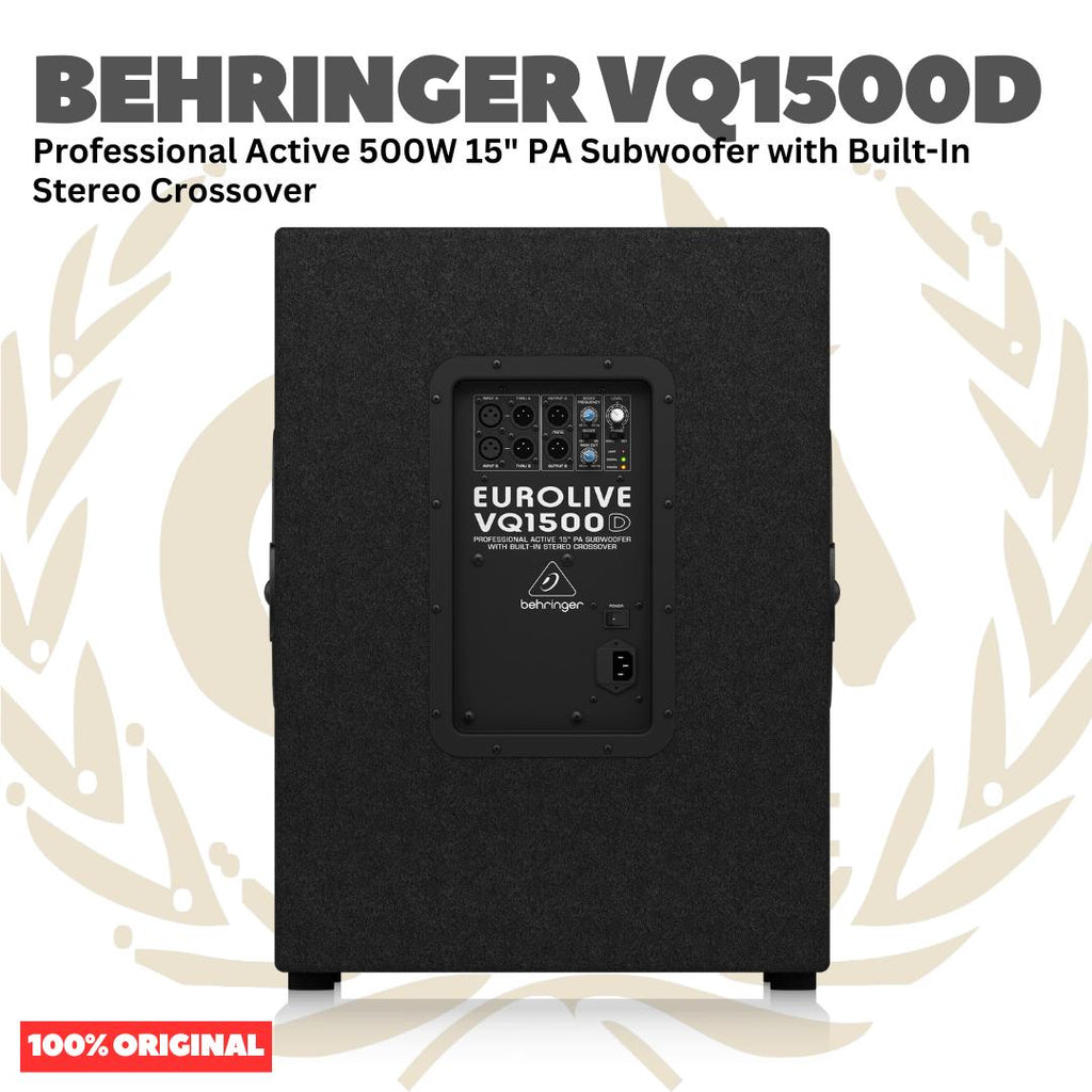 BEHRINGER VQ1500D Professional Active 500W 15" PA Subwoofer with Built-In Stereo Crossover - Speaker Aktif 500 Watt 15inch Original Asli