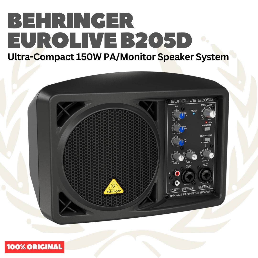BEHRINGER B205D Ultra-Compact 150W 5.25 inch PA/Monitor Speaker System - Speaker Monitor