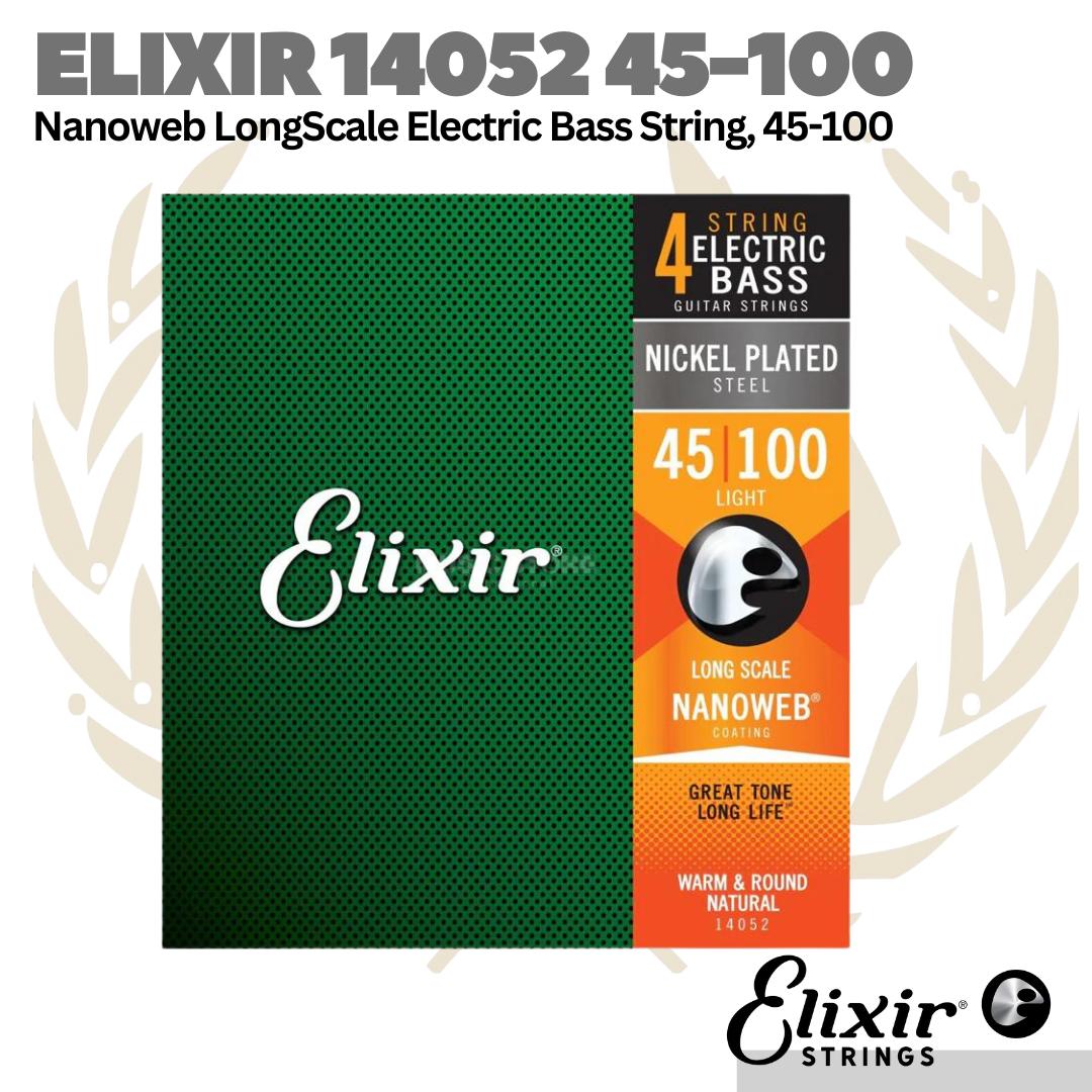 Elixir 14052 Nanoweb Light Long Scale Electric Bass Strings 45-100