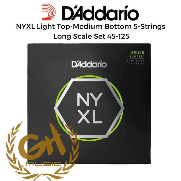 D'Addario NYXL45125 5-Strings Electric Bass Long Scale Set 45-125 | Senar Bass Elektrik Daddario NYXL Asli Original