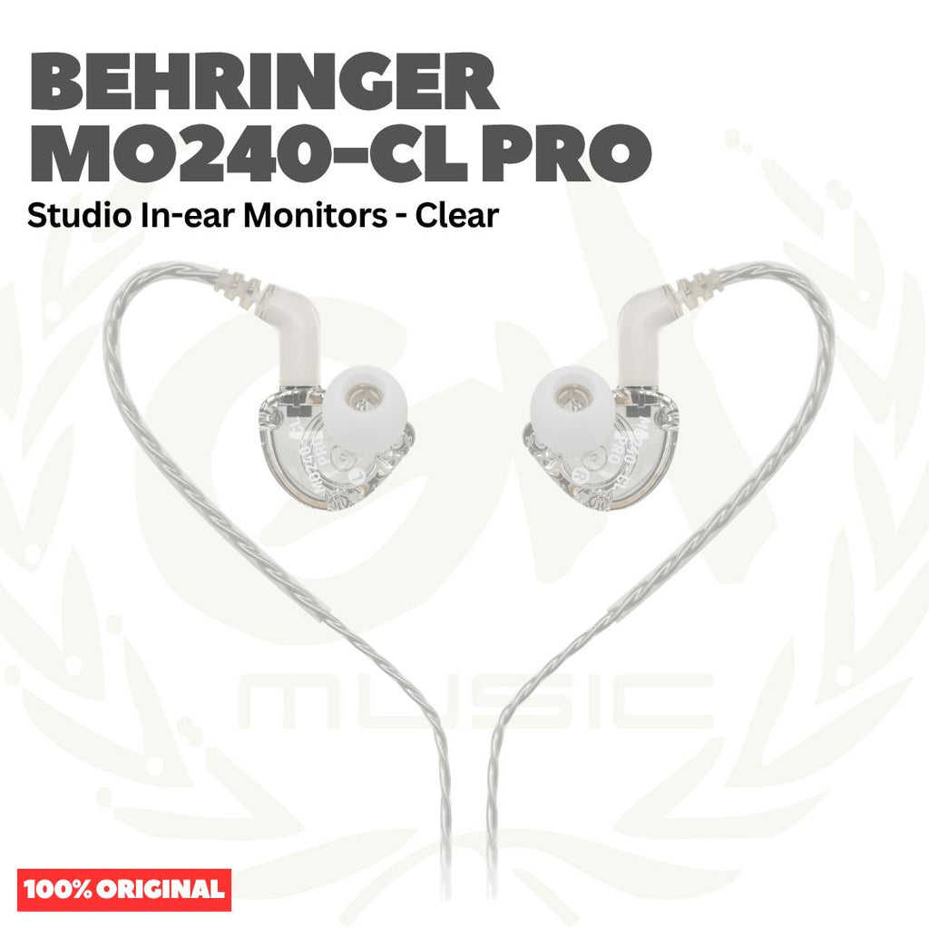 Behringer MO240-CL Pro Studio In-ear Monitors Clear - IEM Earphone M0240-CL