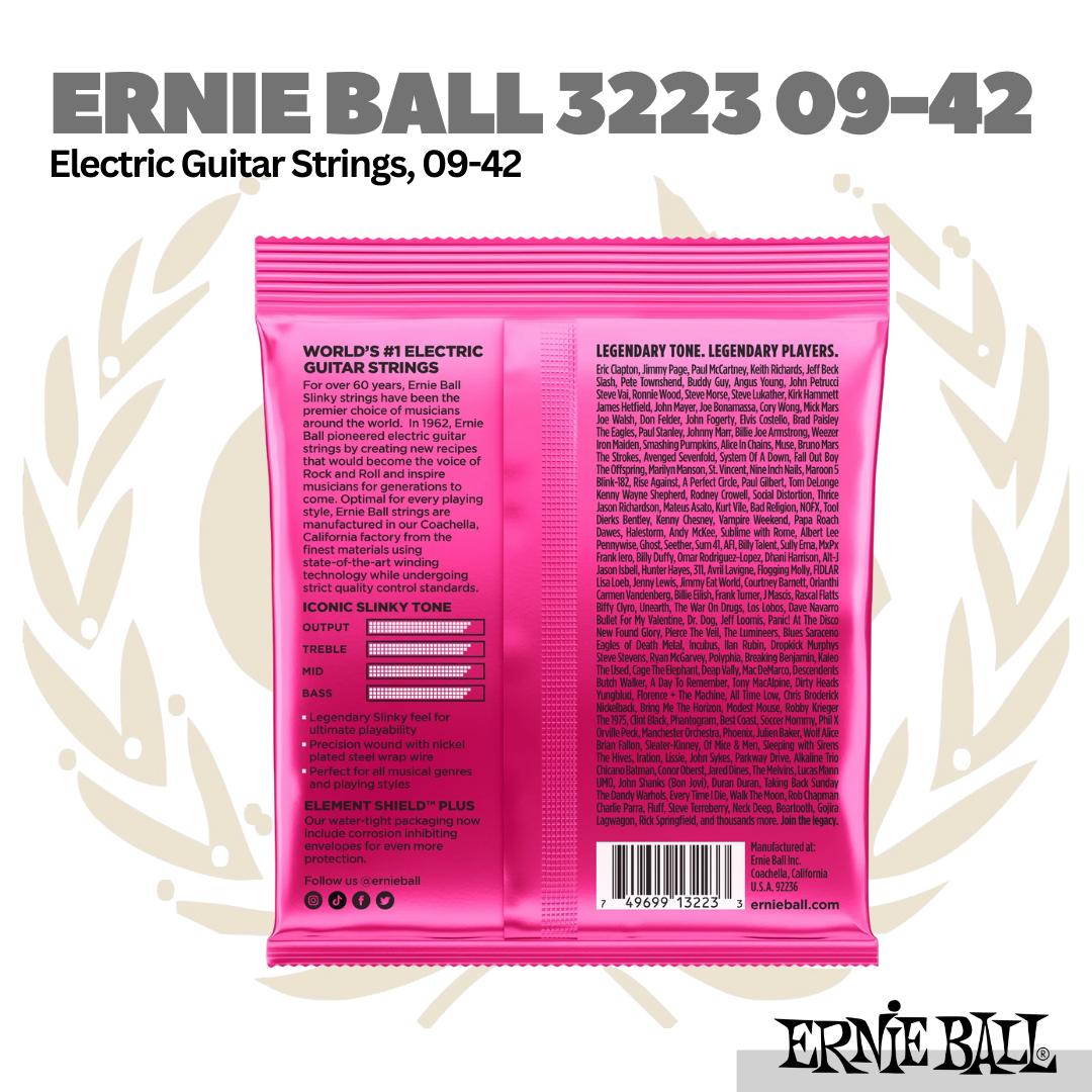 Ernie Ball 3223 Super Slinky Nickel Wound Electric Guitar Strings, 9-42, 3 Pack - Senar Gitar