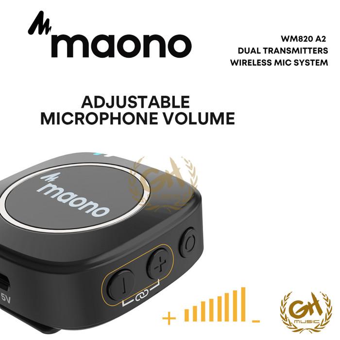 MAONO WM820 A2 DUAL TRANSMITTERS WIRELESS SYSTEM, LAVALIER CLIP ON MIC