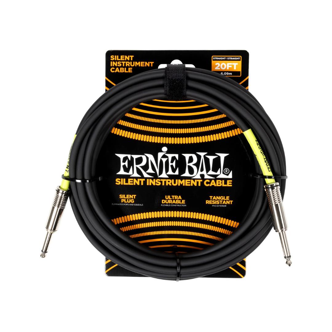 Ernie Ball Classic Silent Plug Straight to Straight Instrument Cable - Kabel Jack Gitar Bass Noiseless