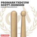 PROMARK DC17 Scott Johnson Lacquered Hickory Stick Drum - TXDC17W Stik Drum Original Asli