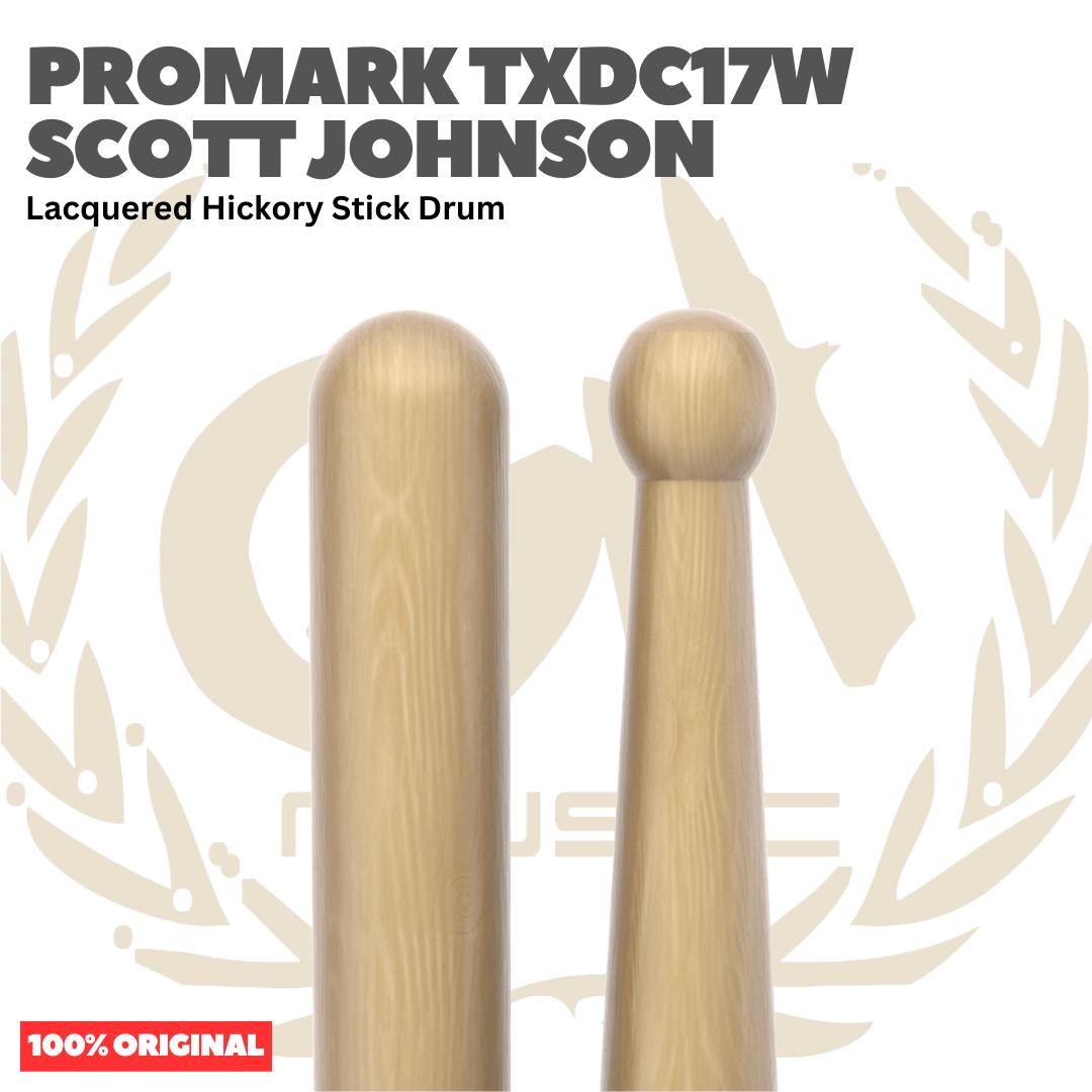 PROMARK DC17 Scott Johnson Lacquered Hickory Stick Drum - TXDC17W Stik Drum Original Asli